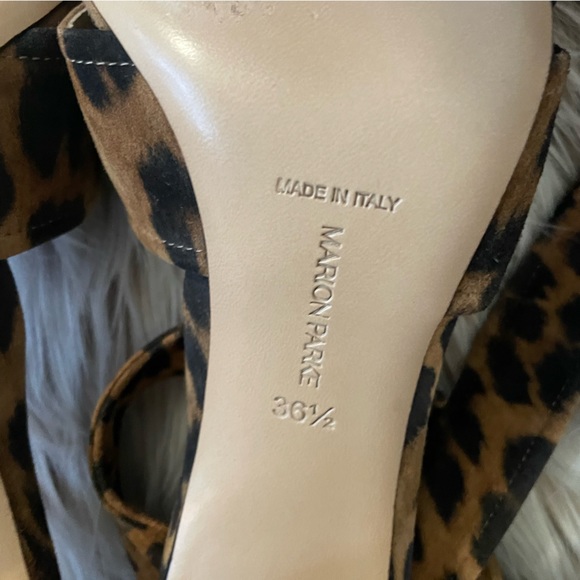 Marion Parke Bella Suede Leopard Ankle Tie Heels - Picture 10 of 13
